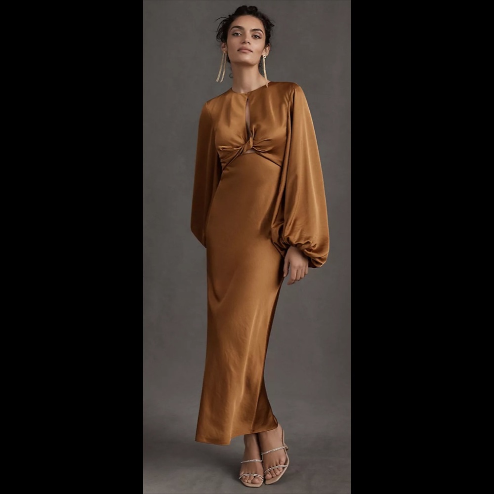 Significant Other Demi Backless Long-Sleeve Column Gown